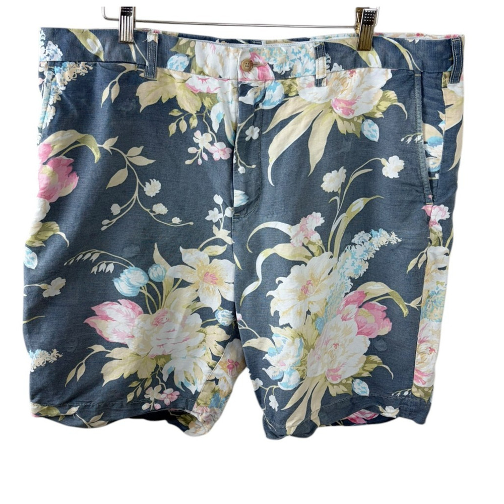 Polo Ralph Lauren Shorts 40 Floral Print Classic Fit 9" Chino Preppy Linen